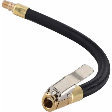 Tire Inflator Extension Hose - Adapter with American Valve - Braided Fabric and Brass - Up to 300 PSI Resistance (1/5)