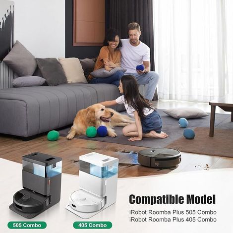Kit accessoires de 22 pices pour aspirateur Robot iRobot Roomba Plus 505/405, 2 brosses Rouleaux, 4 serpillres, 3 filtres HEPA, 6 brosses latrales, 6 Sacs aspirateur pices de Rechange (1/5)