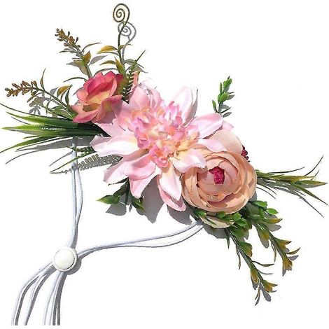 Diadema de flores para perro, corona de flores para mascotas, tocado con hojas de flores (1/5)