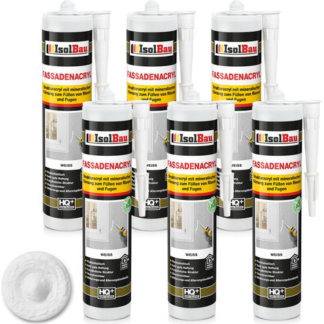 IsolBau Acrylique de façade blanc Fassadenacryl 6 x 300 ml