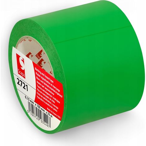 Nastro segnaletico di avvertimento verde Scapa 2721 per pavimenti, 100/33 m (1/5)