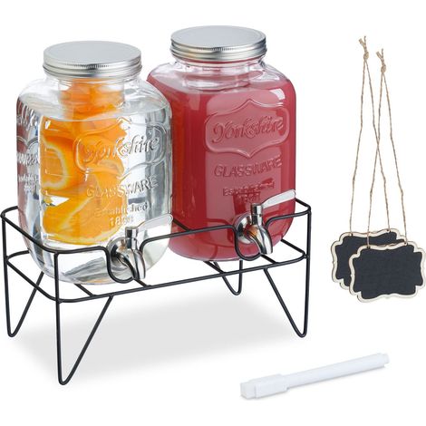 Juego de 2 recipientes para bebidas de 4l con soporte (1/5)