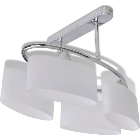 Plafonnier moderne 400 x 250 x 275 mm design contemporain ambiance cosy en métal chromé (1/4)