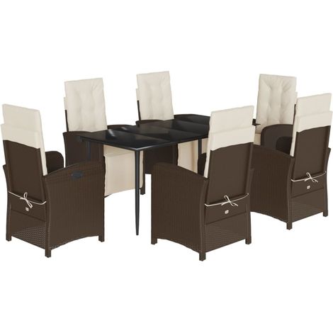 Maison Exclusive - Set comedor de jardín 7 pzas con cojines ratán (1/5)