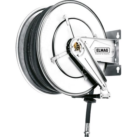 ELMAG INDUSTRIE Schlauchaufroller Edelstahl 272/11, für Druckluft u. Wasser 70°C, 10 m, 3/8, 20 bar (1/4)