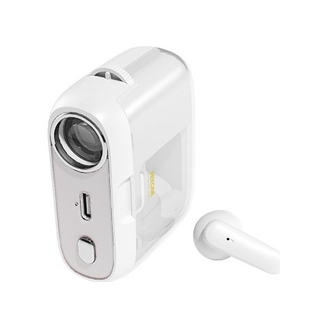 Auriculares inalámbricos Bluetooth V5.3 TWS Wekome S28 Pop Digital Series con estuche de carga y función de proyector (blanco) (1/5)
