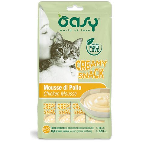 Gatto - Snack Creamy Mousse di Pollo 4x15 gr OASY (1/2)