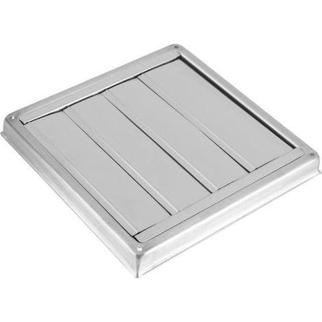 Quadratisches Lüftungsgitter, quadratischer, wandmontierter Abluftventilator aus Stahl für Wäschetrockner. (1/4)