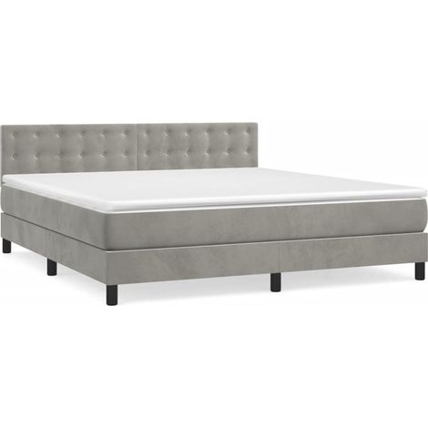 Maison Exclusive - Boxspringbett mit Matratze Hellgrau 160x200 cm