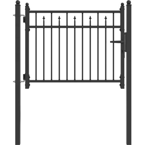 vidaXL Fence Gate HORST 100 x 75 cm Metal Black Lockable