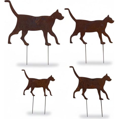 Ensemble 4 piquets jardin chat 46x51cm (1/2)