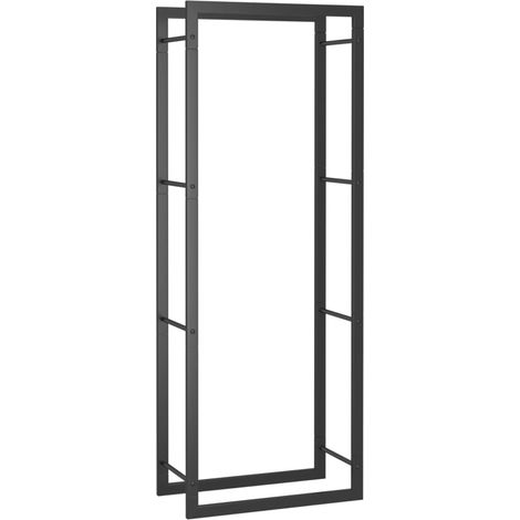 Leñero de acero negro mate 50x28x132 cm vidaXL (1/6)