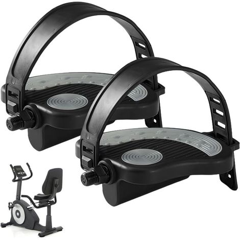 2 Pièces Pédales De Vélo D'appartement, 9/16 Pédales De Vélo Stationnaires, Pédales De Vélo sous Le Bureau, pour Vélo D'appartement Dynamomètre Vélo De Spinning Pédales D'intérieur (1/4)