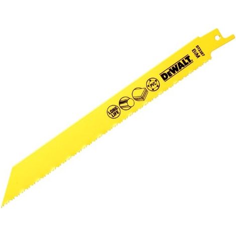 DEWALT DT2387QZ 3 12MM 203MM LAMES DE SCIE ALTERNATIVE BIMÉTAL POUR PLASTIQUE/ TUYAUX