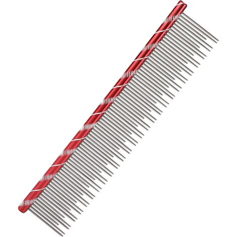 Peigne à poils d'animaux robuste, durable, réutilisable et confortable, à nœuds ouverts, pour chat (rouge) (1/5)