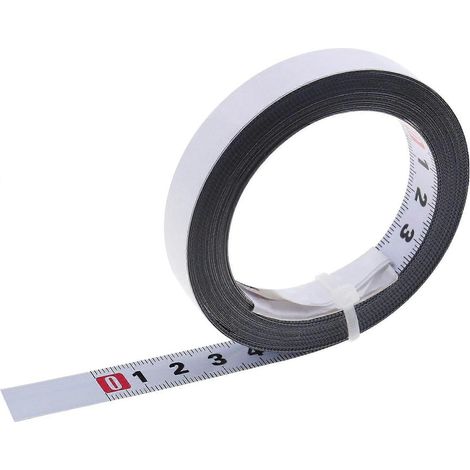 Mètre ruban positif de 5 m, auto-adhésif, gradué en métrique, pour outils de menuiserie (de gauche à droite). (1/4)