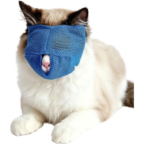 Muselière de Chat, Coupe des Griffes Embout buccal Doux Ajustable Muselière de Contention Féline pour Chatons, Coupe des Griffes, Bain, visites vétérinaires, et prévention du (1/5)