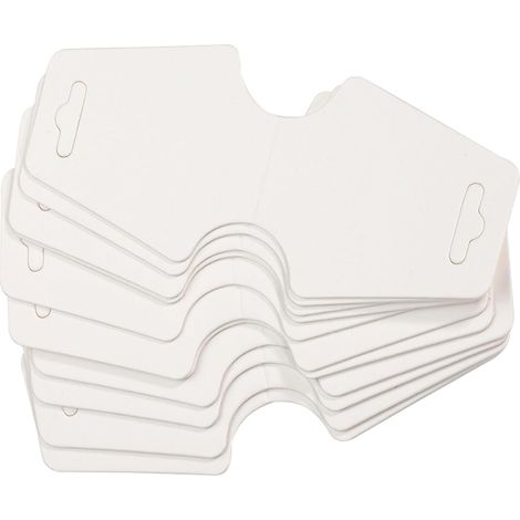 SEIWEI Lot de 200 cartes de présentation de bijoux blanches faites à la main en carton vierge pour bandeaux, colliers, bracelets, porte-clés (1/5)