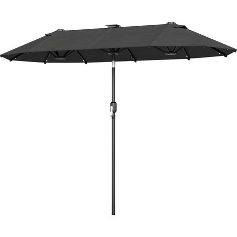 Parasol Doralice Éclairage LED Solaire Inclinable Gris 292x150cm