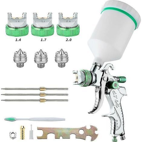 Professional High Pressure Paint Spray Gun Air Spray Gun Kit Hvlp 600cc 1.4mm/1.7mm/2.0mm 3 Size Nozzles (1/5)