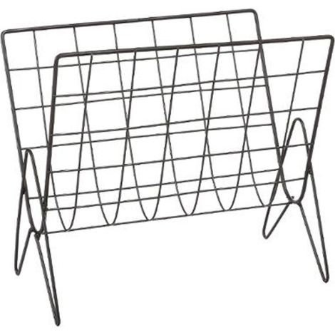 Atmosphera – Porte revue moderne 35cm en métal noir – Accessoire décoratif pour magazines – Design contemporain pour intérieur élégant