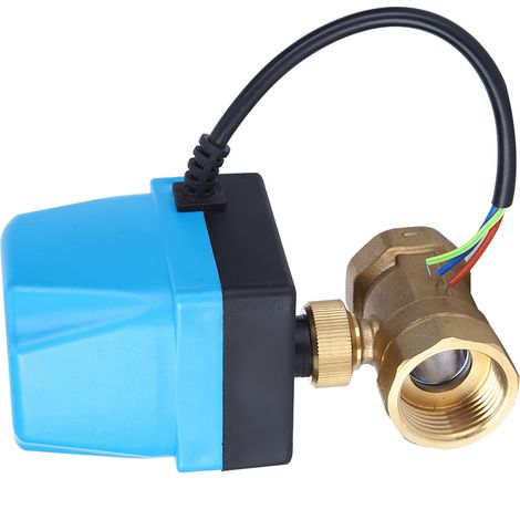 Vanne à bille électrique 2 voies, 3 fils, 2 commandes, protection IP68, moteur synchrone, bleue, AC220V, G1 pouce