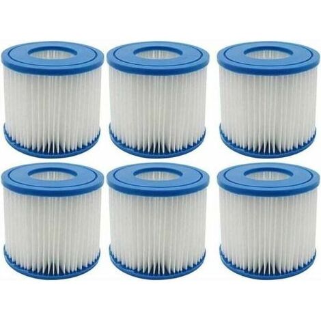 Lot de 6 filtres pour spa et piscine, type D, cartouches filtrantes de remplacement compatibles avec Summer Waves. (1/4)