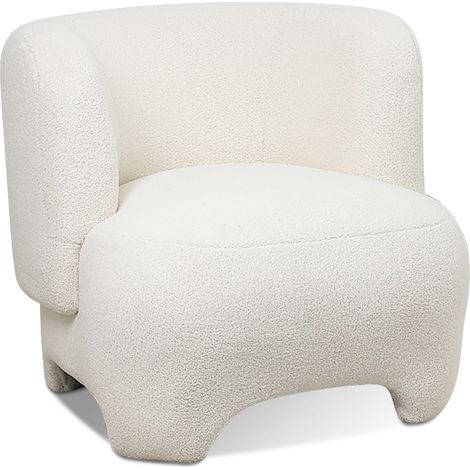 Gepolsterter Sessel - Bouclé-Stoff Lounge-Sessel - Magnolia Weiß