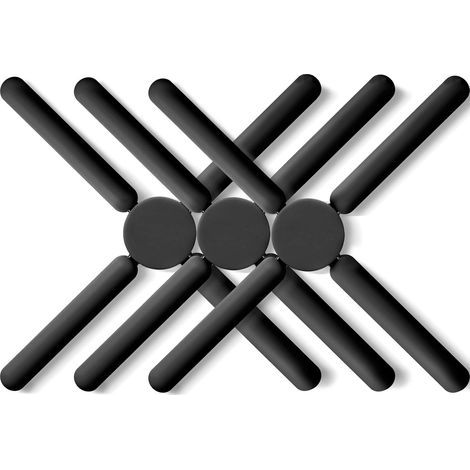 Lot de 3 dessous de plat pliables en silicone, antidérapants, pliables, compacts et extensibles (1/5)
