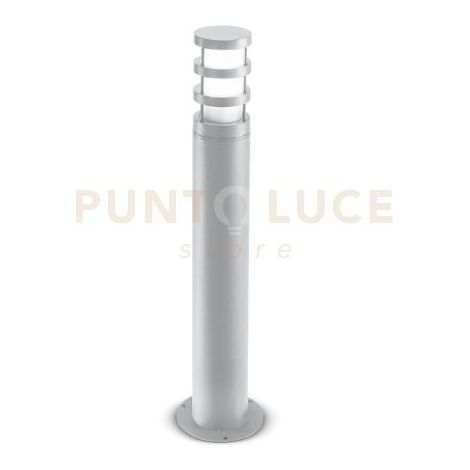 Paletto da Esterno GES012 - Lampada da Terra in Alluminio Grigio con Diffusore in Vetro Satinato, Attacco E27 IP54 - Gealuce