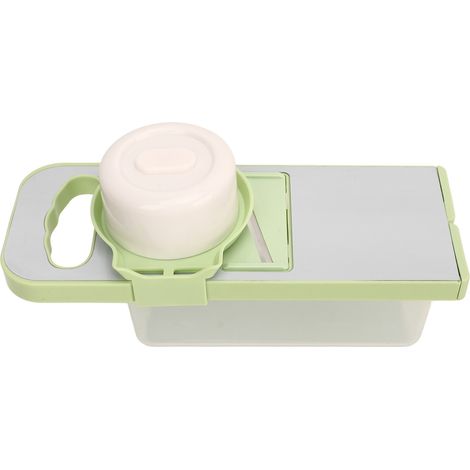 Coupe-légumes multifonction inoxydable pour pommes de terre, ail, cuisine maison et restaurant, 3 lames + boîte de rangement (non magnétique) (1/5)