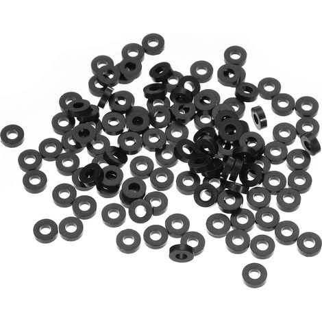 Entretoise Plastique ABS Noir M3 3.2mm Id x 7mm Od x 2mm L 120Pcs (1/5)