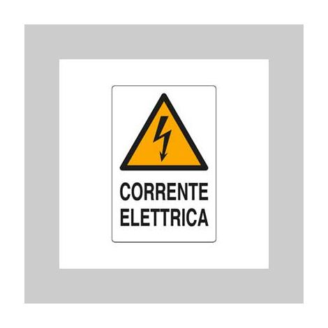 Cartello corrente elettrica 20x30 cm conf. da 10 pz
