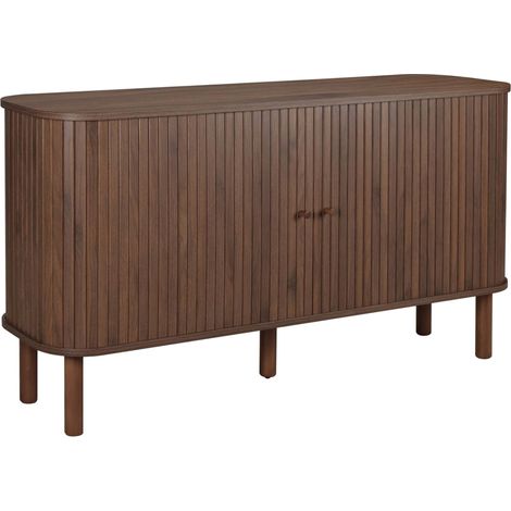 Buffet 2 portes scandinave rectangulaire L140 cm bois foncé (1/5)