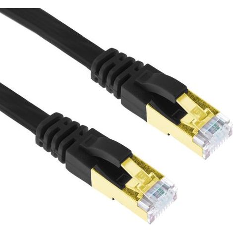 Câble Ethernet Cat7 RJ45 LAN plat blindé de 10 m G-Shield, pour connexion Internet, connexion filaire (1/4)