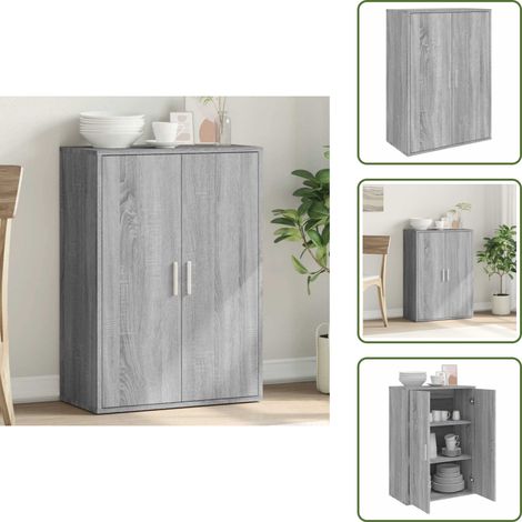 Aparador gris - vidaXL Aparador de madera de ingeniería gris Sonoma 60x31x84 cm - Almacenamiento organizado