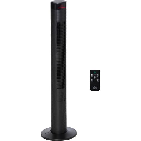 Turmventilator Mit Fernbedienung Säulenventilator Mit Timer, 45 W, Standventilator, Vier Modi, 70° Oszillation, Abs, Schwarz