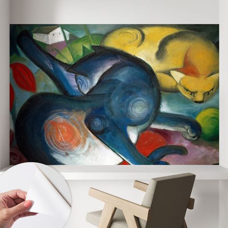 Carta da parati adesiva - fotomurale - facile da applicare - per la soggiorno - camera da letto - Arte felina 104x70 cm (1/5)