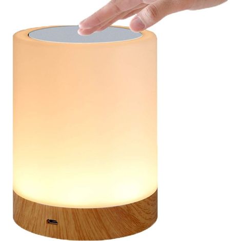 Lampada LED sensibile al tocco per camera da letto, soggiorno, ufficio – Luce notturna con sensore RGB – Luminosità regolabile – Porta USB (1/5)