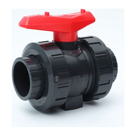 PVC-Kugelhahn I 50mm I 1 1/2 für Klebemuffen und Armaturen I Absperrventil I PVC-Rohranschluss I Kugelhahn für den Schwimmbad- und Teichbau (1/4)