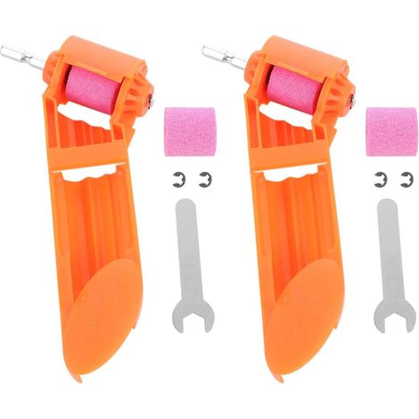 Affûteur de Forets Portable en Fer, Lot de 2 Sets de Sets, Meule Meule en Corindon Brun, Remplacement Rapide, pour Entretien de L’outil et Usage Quotidien (1/5)