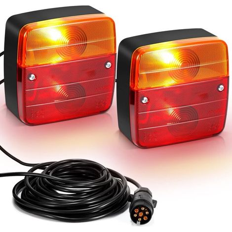 Magnetic Trailer Tail Lights, 12V Incandescent Trailer Lights with 7 Pin and 7.5m Cable, Rear Lights Stop Turn Signal License Plate Lights for Truck Caravan Tractor