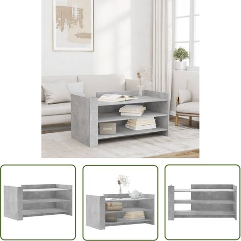 The Living Store Couchtisch Betongrau 100x50x50 cm Holzwerkstoff - Couchtisch - Wohnzimmerstil - Holzwerkstoff Möbel - Grau Sofa Tisch - Beistelltisch (1/5)