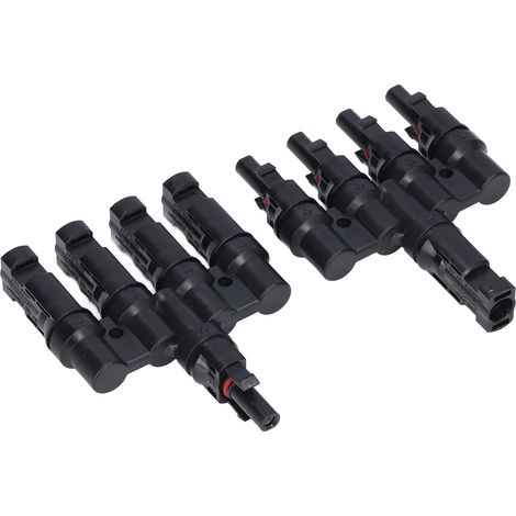 4-zu-1-T-Verbinder für Photovoltaik-Anschlüsse, Stecker/Buchse, Kabelverteileradapter, 50 A, Messing (1/5)