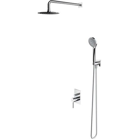 OMNIRES Y - Conjunto de ducha con grifo empotrado, con cuerpo, diámetro 20 cm, 5 chorros, cromado SYSY23-KCR (1/2)
