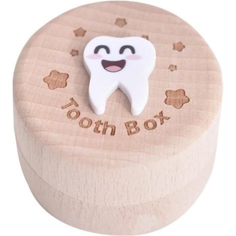 Zahnbox, Zahnbox aus Holz, Niedliche Zahn-Erinnerungsbox, Babyzahnbox, Erinnerungs-Zahnbox, Feenbox (1/4)