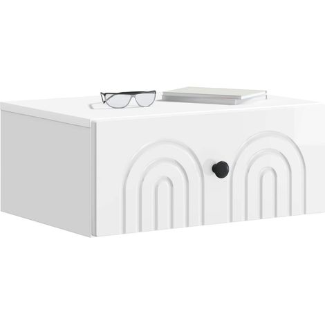 Maison Exclusive - Mobiletto da notte a muro 2 pcs Bianco Lucido 49 x 34,5 x 20 cm