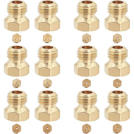 12 ugelli universali per gas butano, iniettore di gas di città, bruciatore per fornello a gas, cucina, forno, piano cottura, per butano, propano, accessori per fornelli in ottone (0,5/0,7/0,8/0,9/0,95 (1/5)
