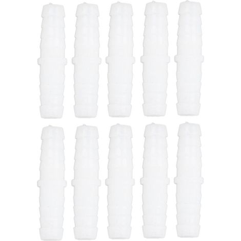 10 Pièces Raccord de Tuyau en Plastique Raccord D'épissure de barbelé Droit Adaptateur D'union de Joint avec Matériau PE Résistant à L'usure, (9-9 mm de part en part) (1/5)