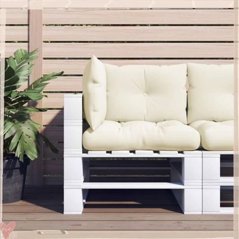 360858 Coussins de palette lot de 3 crème tissu (1/5)